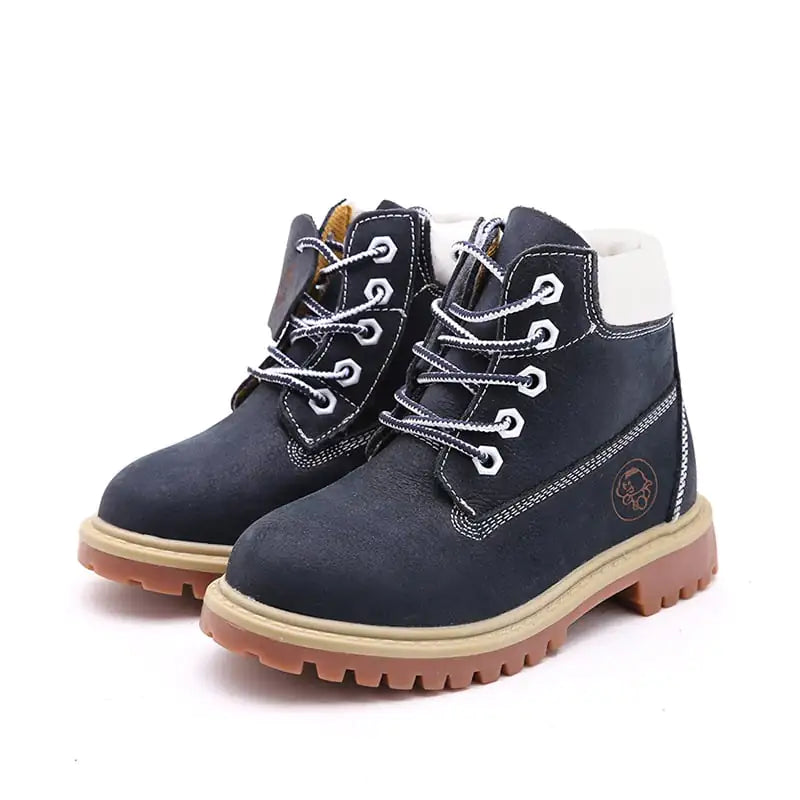 Children's Large Size Yellow Leather Martin Boots