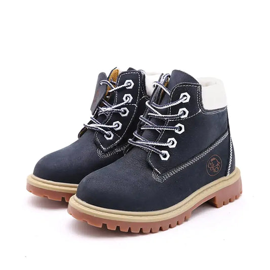 Children's Large Size Yellow Leather Martin Boots