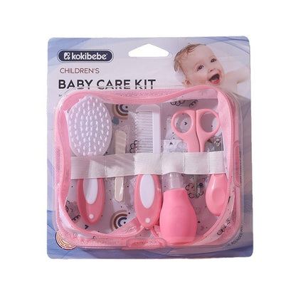 Baby Care Suit Nail Clippers Nasal Aspirator Card Cloth Bag Six-piece Newborn Decontamination Comb Brush Combination