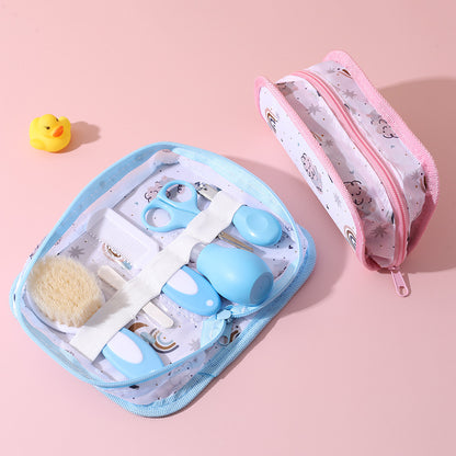 Baby Care Suit Nail Clippers Nasal Aspirator Card Cloth Bag Six-piece Newborn Decontamination Comb Brush Combination