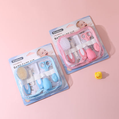 Baby Care Suit Nail Clippers Nasal Aspirator Card Cloth Bag Six-piece Newborn Decontamination Comb Brush Combination
